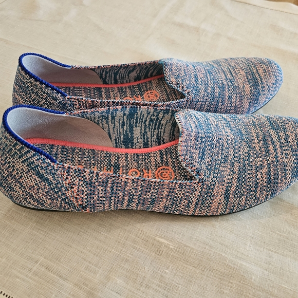 Rothy's The Flat In Turquoise Melange Round Toe Slip-On Flat Womens Shoes Sz 8 - Picture 3 of 14